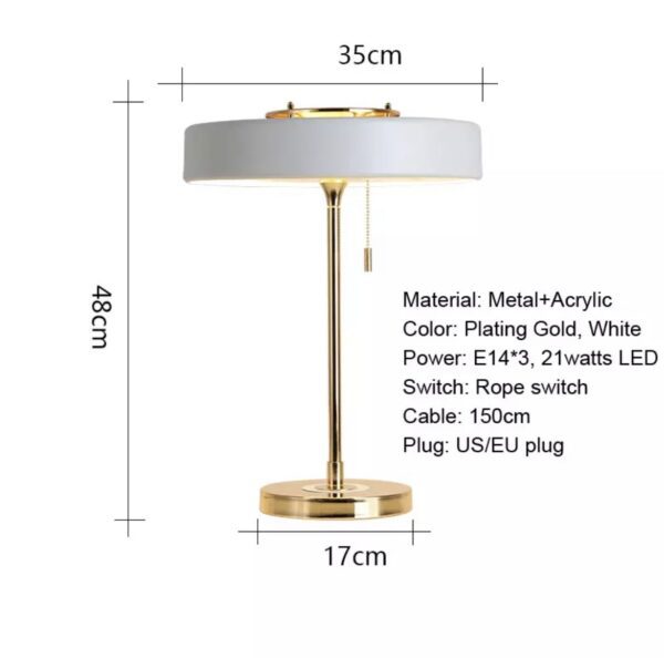 Side Table Lamp White
