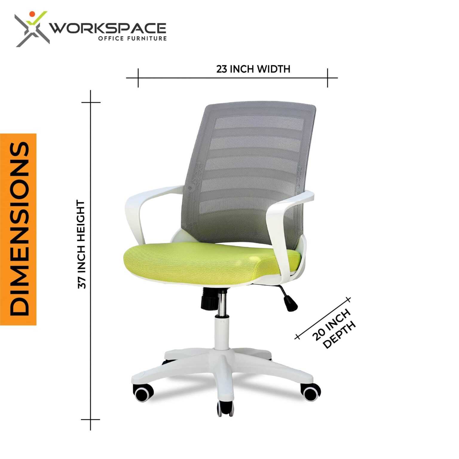 Glassgow Staff Chair (Green) -Dimensions