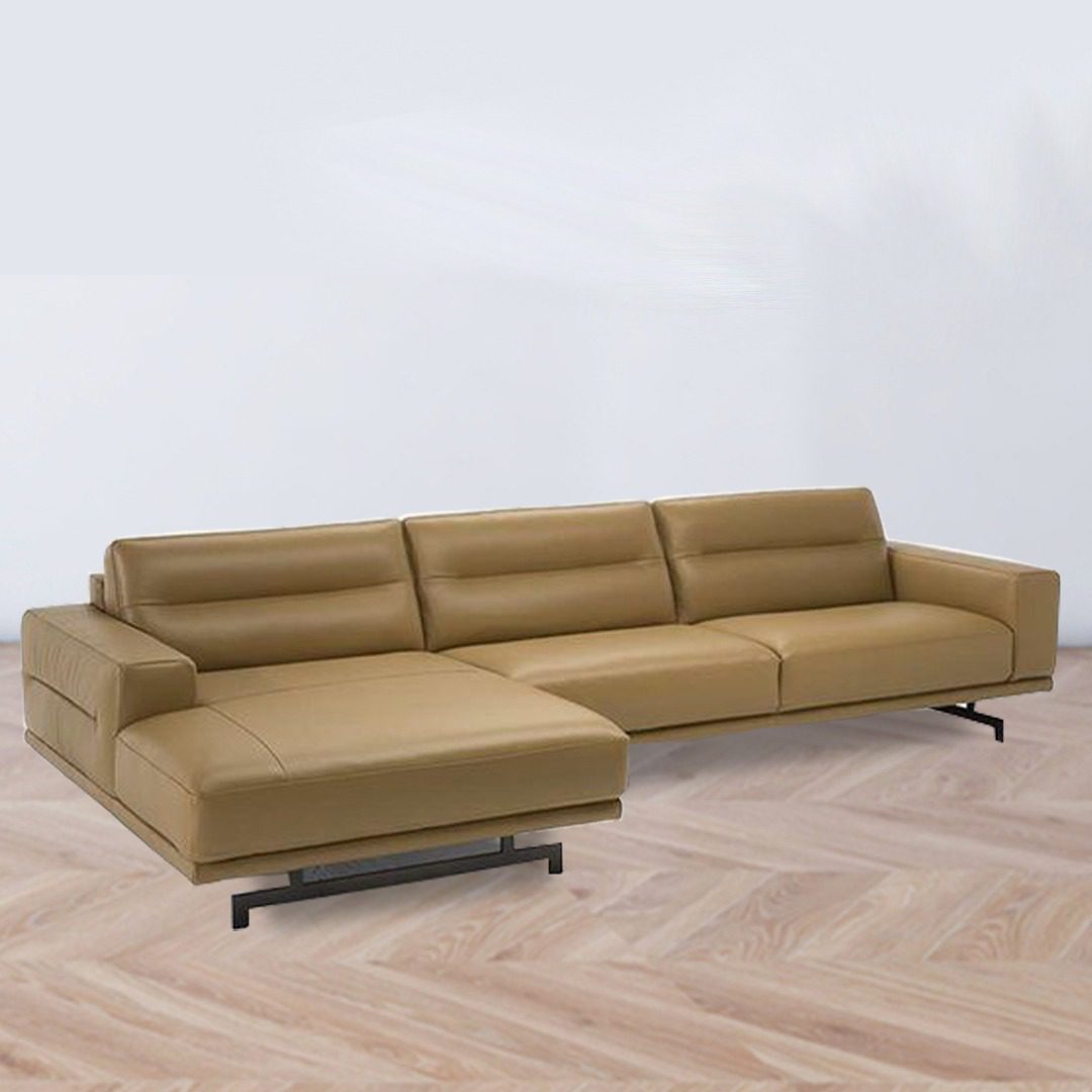 Brown Leather Sofa 7 Seater