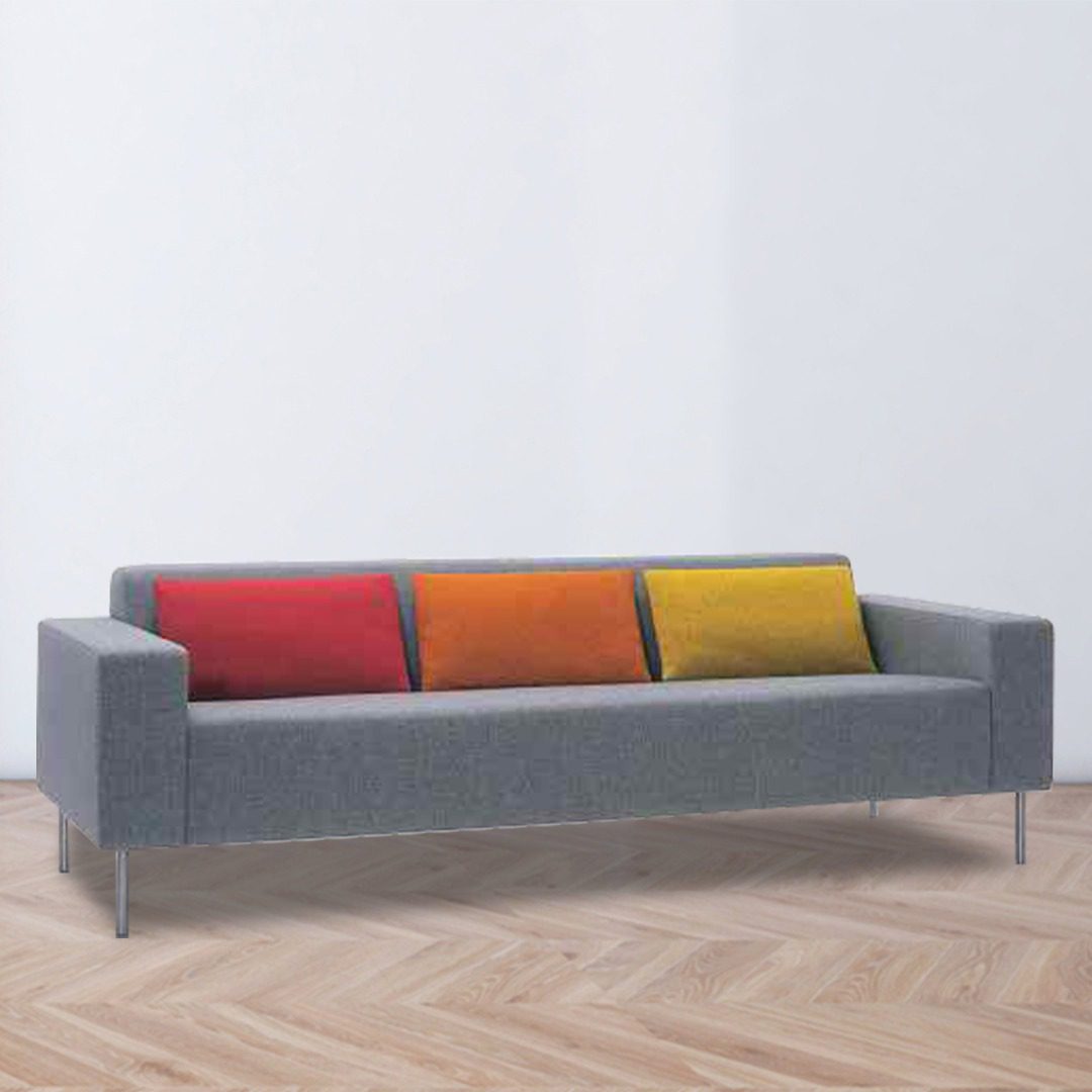 Grey Leatherette Sofa